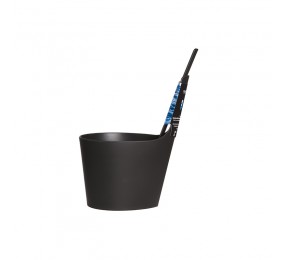 Набор для сауны: ведро с прямой ручкой и черпак  (черный), арт. 251413