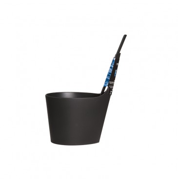 Набор для сауны: ведро с прямой ручкой и черпак  (черный), арт. 251413