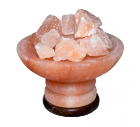 Солевая лампа с плоским верхом с камнями из гималайской соли